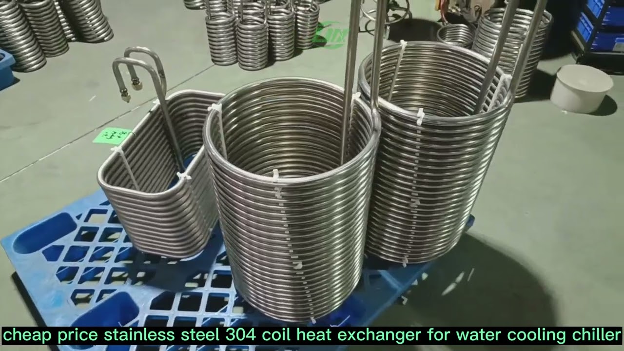 cheap price stainless steel 304 coil heat exchanger for water cooling chiller