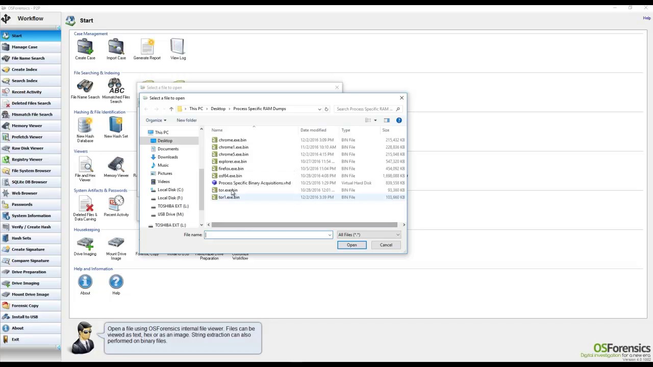 OSForensics Demonstration  - Process Specific Binary Image