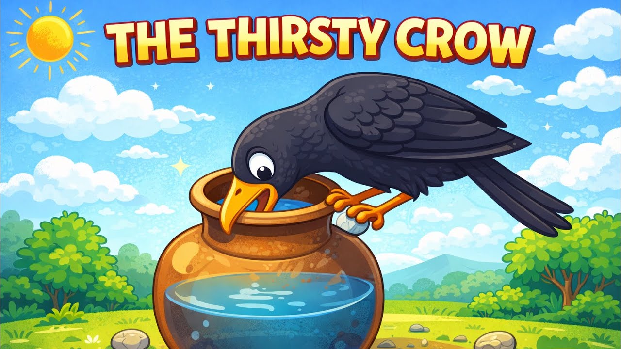 The Thirsty Crow Story in English | Moral Story for Kids | Bedtime Story 
