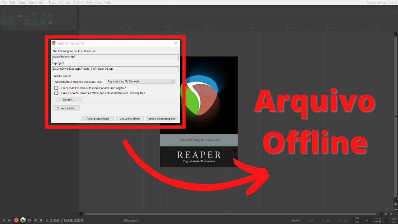 COMO RECUPERAR ARQUIVOS PERDIDOS NO REAPER