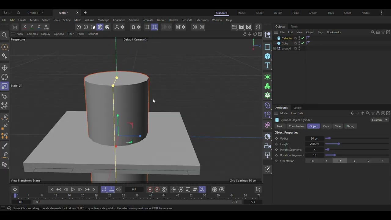 Bố cục đơn giản trên C4D