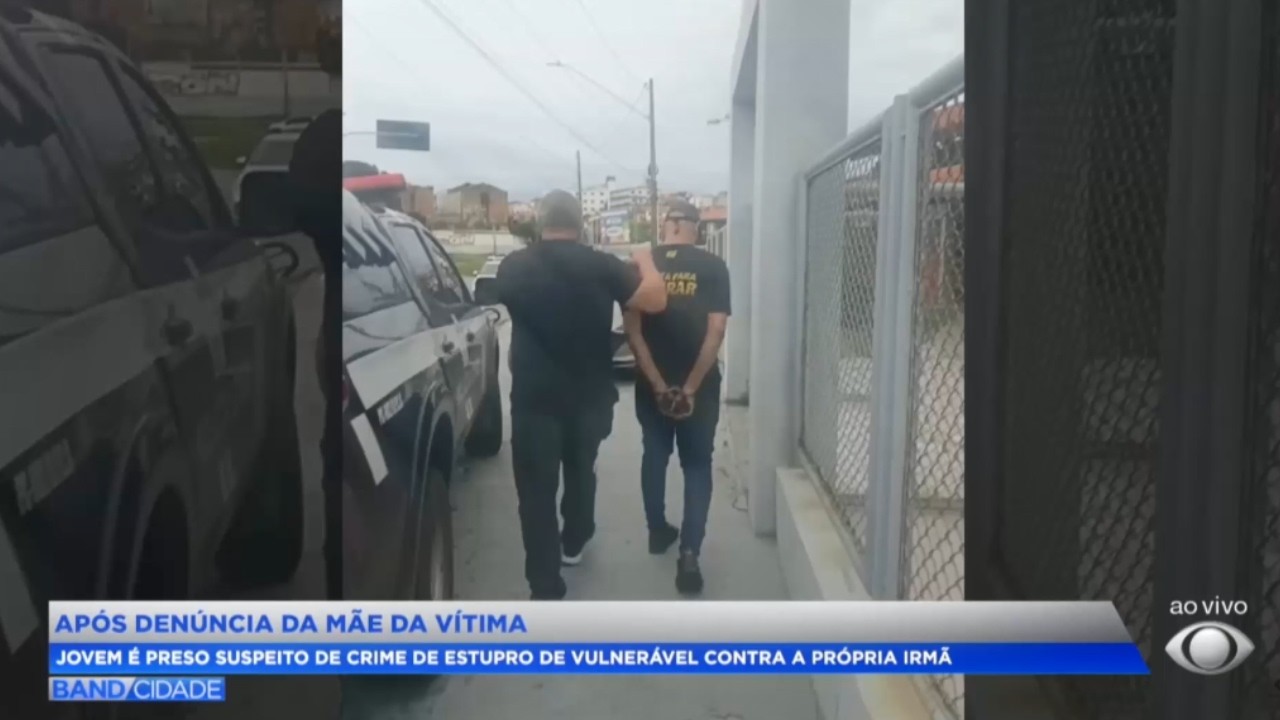 Jovem é preso suspeito de crime de estupro de vulnerável contra a própria irmã, em São Luís MA.
