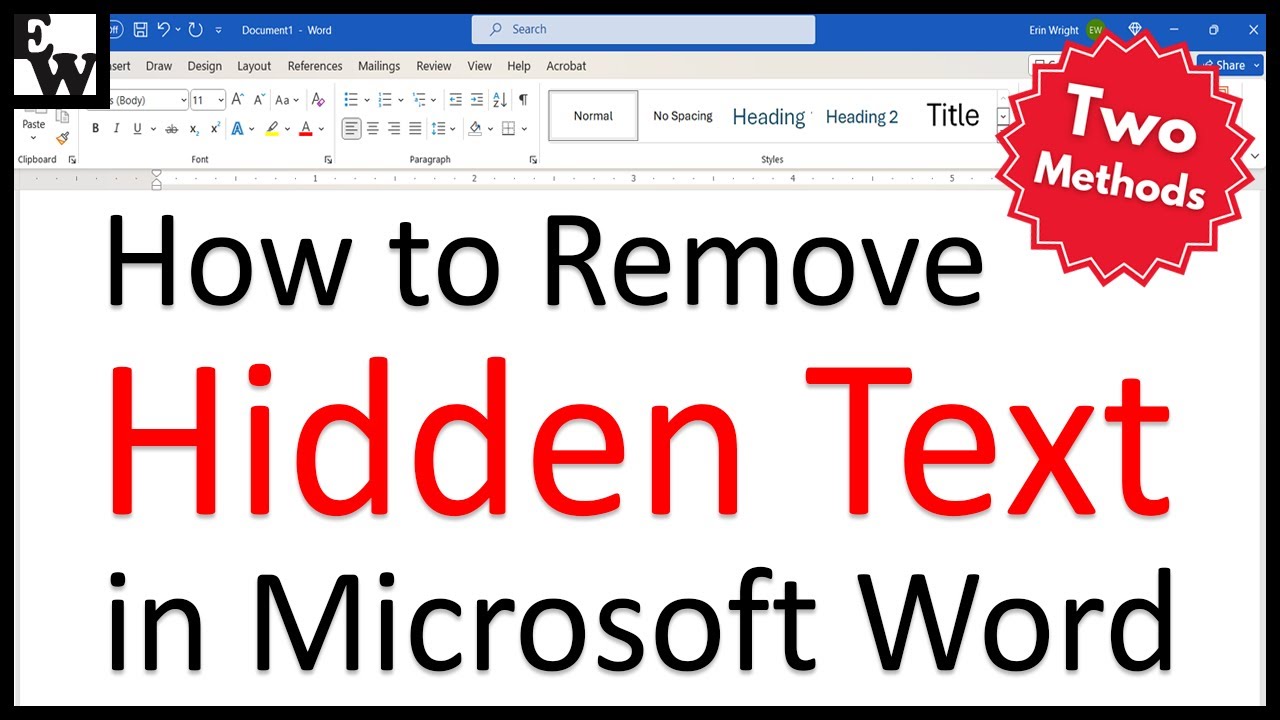 How to Remove Hidden Text in Microsoft Word