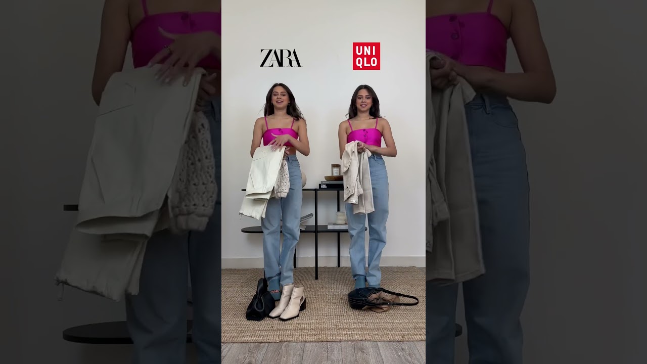TEAM ZARA or UNIQLO? 🤍 Pick your fave! Have you seen my first YouTube video? 👀 #shorts #uniqlo