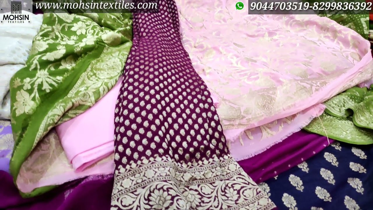handloom ke suit salwar pure banarasi chiffon suit salwar dupatta kharede showroom se kam price me