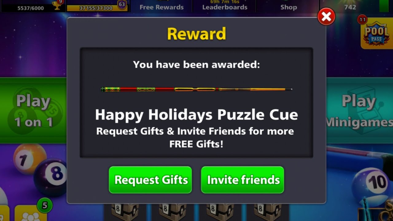 8 Ball Pool Happy Holidays Puzzle Cue For All Link In The Description 👇