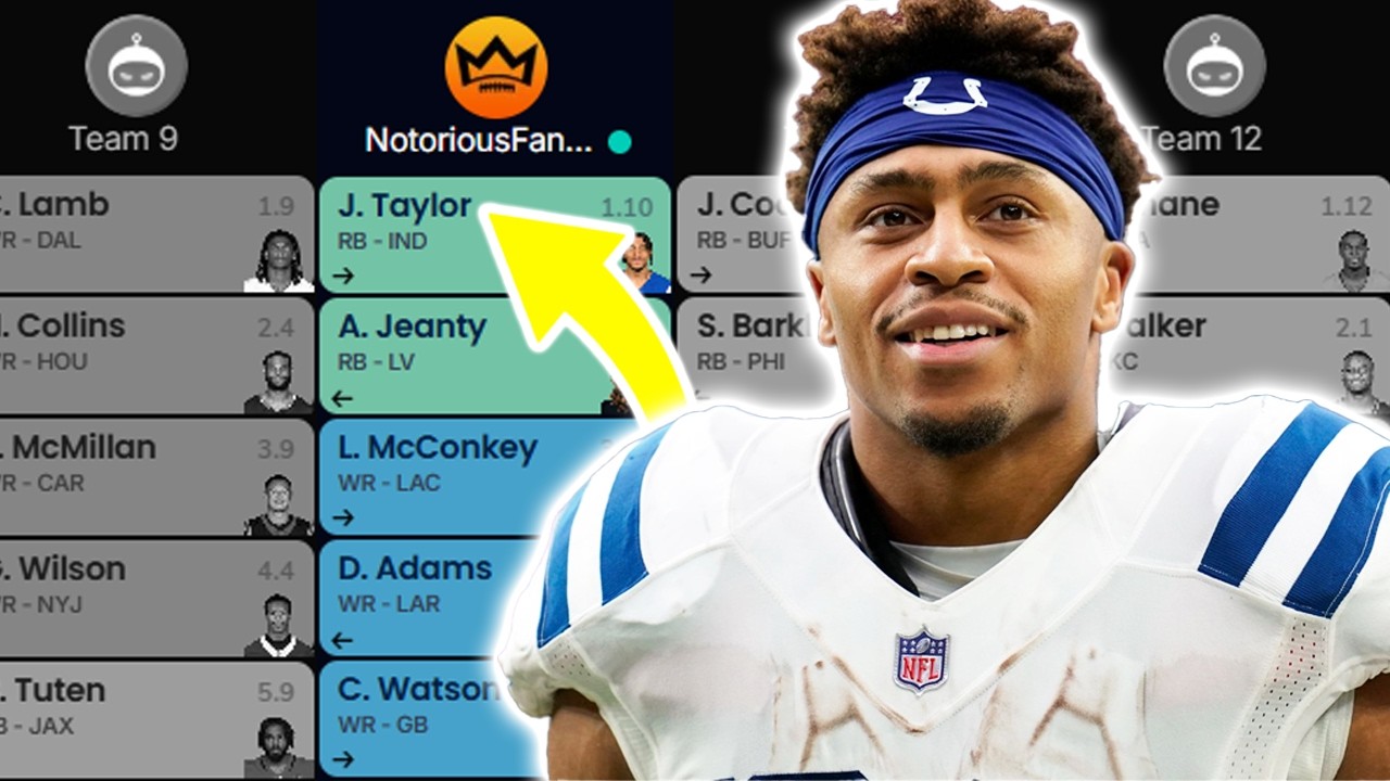 Мок-драфт Fantasy Football 2026 | 12 команд | PPR (10-й пик)