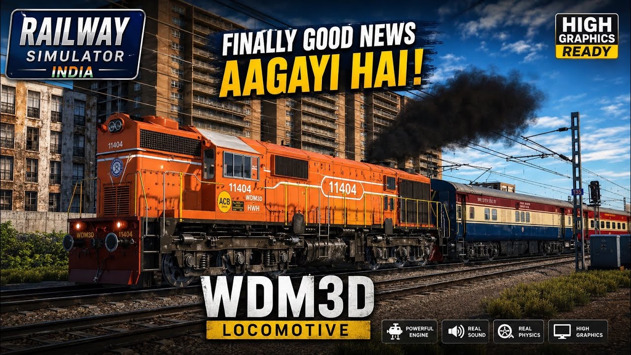 Railway Simulator India | Наконец-то хорошие новости 👍 Локомотив WDM3D 🔥