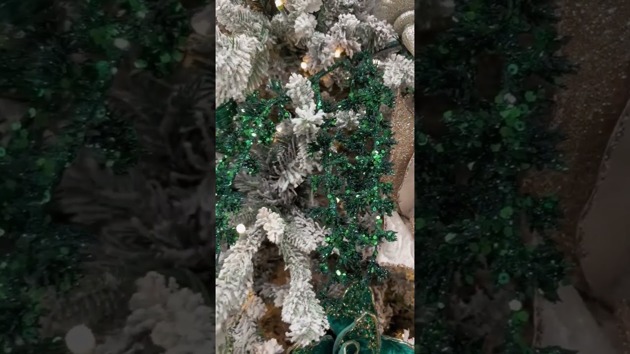 2025 Christmas | Decorate Flocked Christmas tree with green #christmas #christmastree #decoration