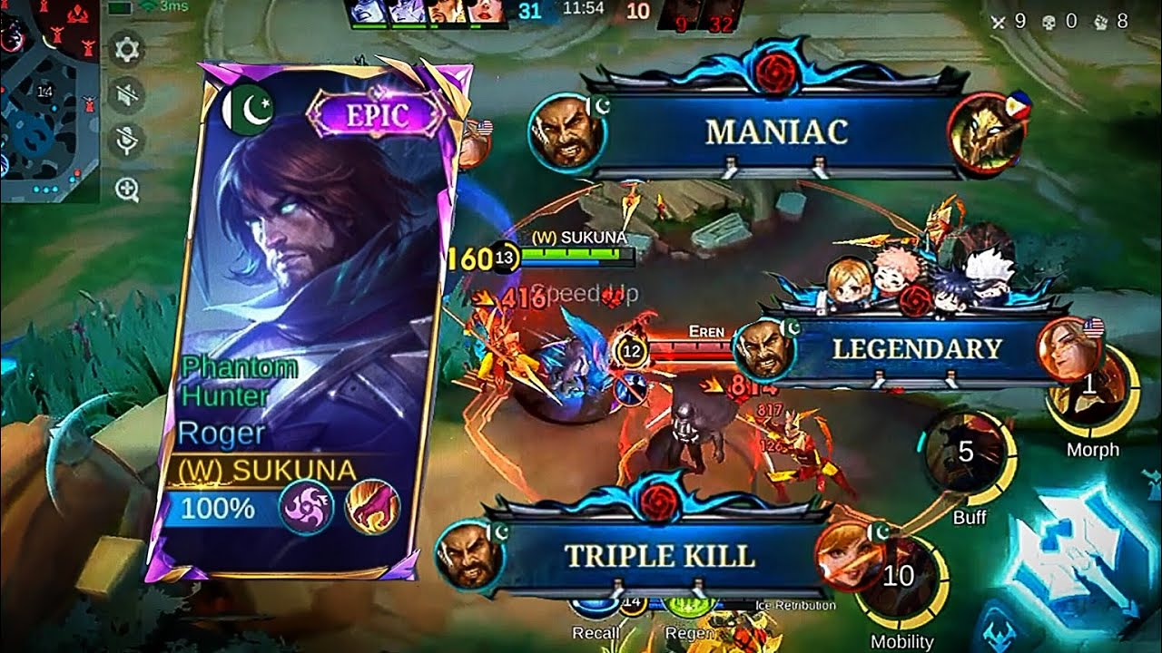 insane match 😶‍🌫️ l Roger gameplay l mythical honer l @ml-flare #mobilelegends #ytvideos 
