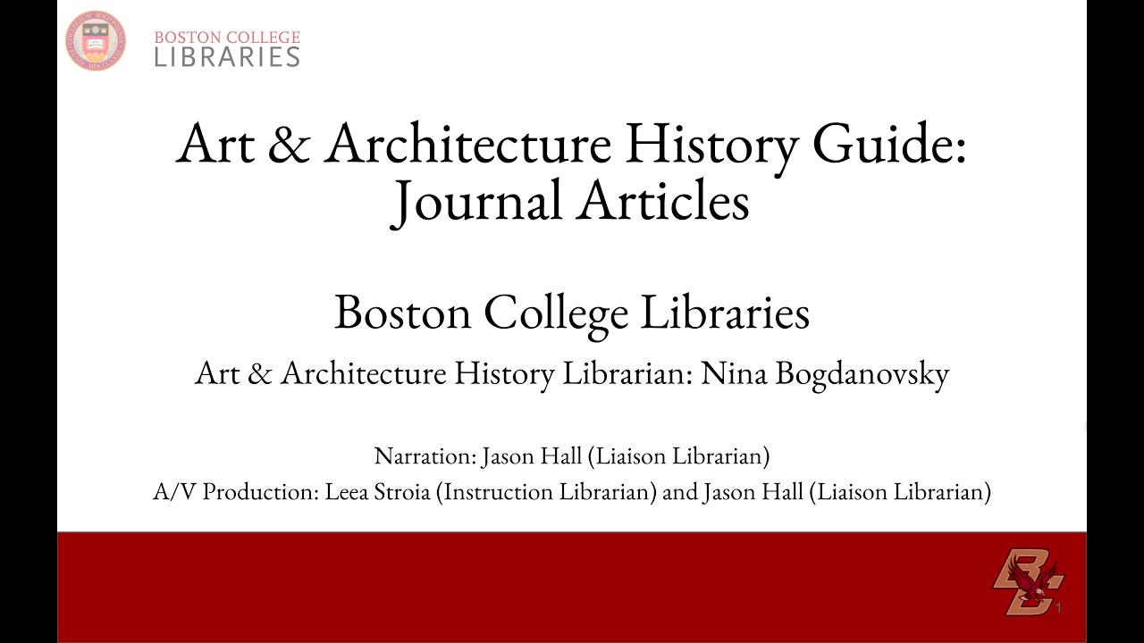 Art & Architecture History Research Guide: Journal Articles