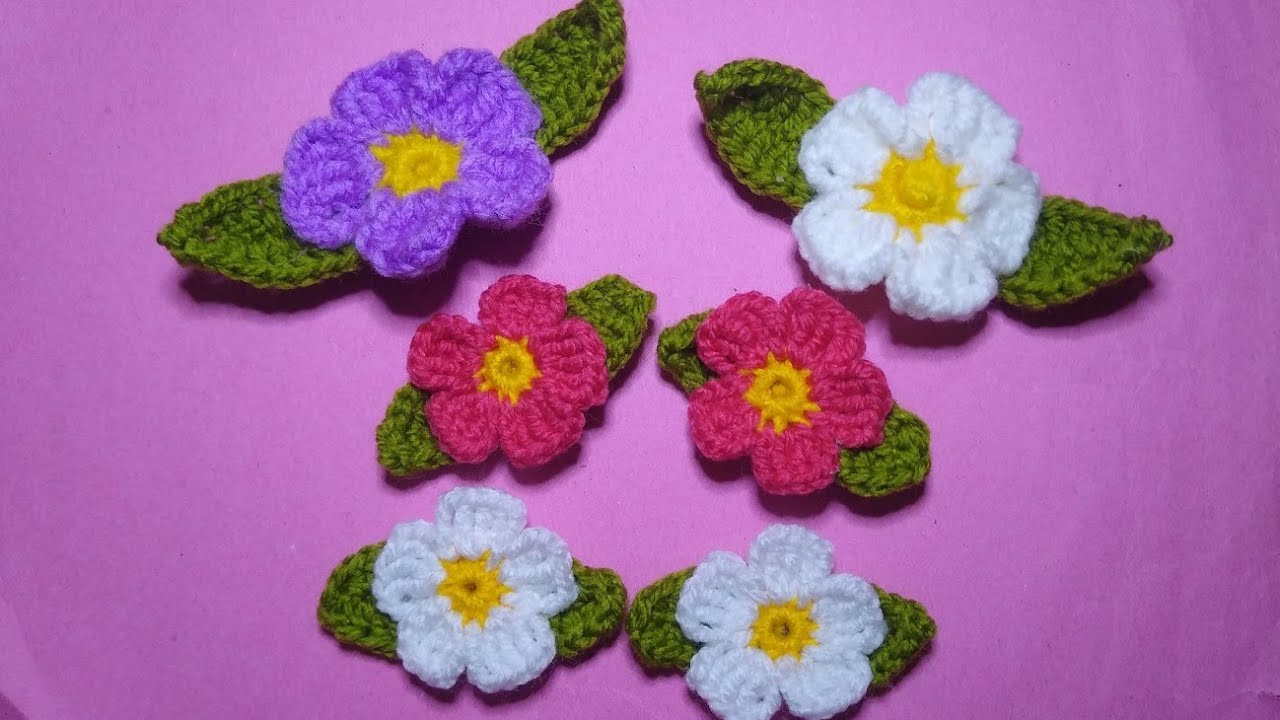 Broche para cabello y aretes de Flores a crochet 🧶🌼
