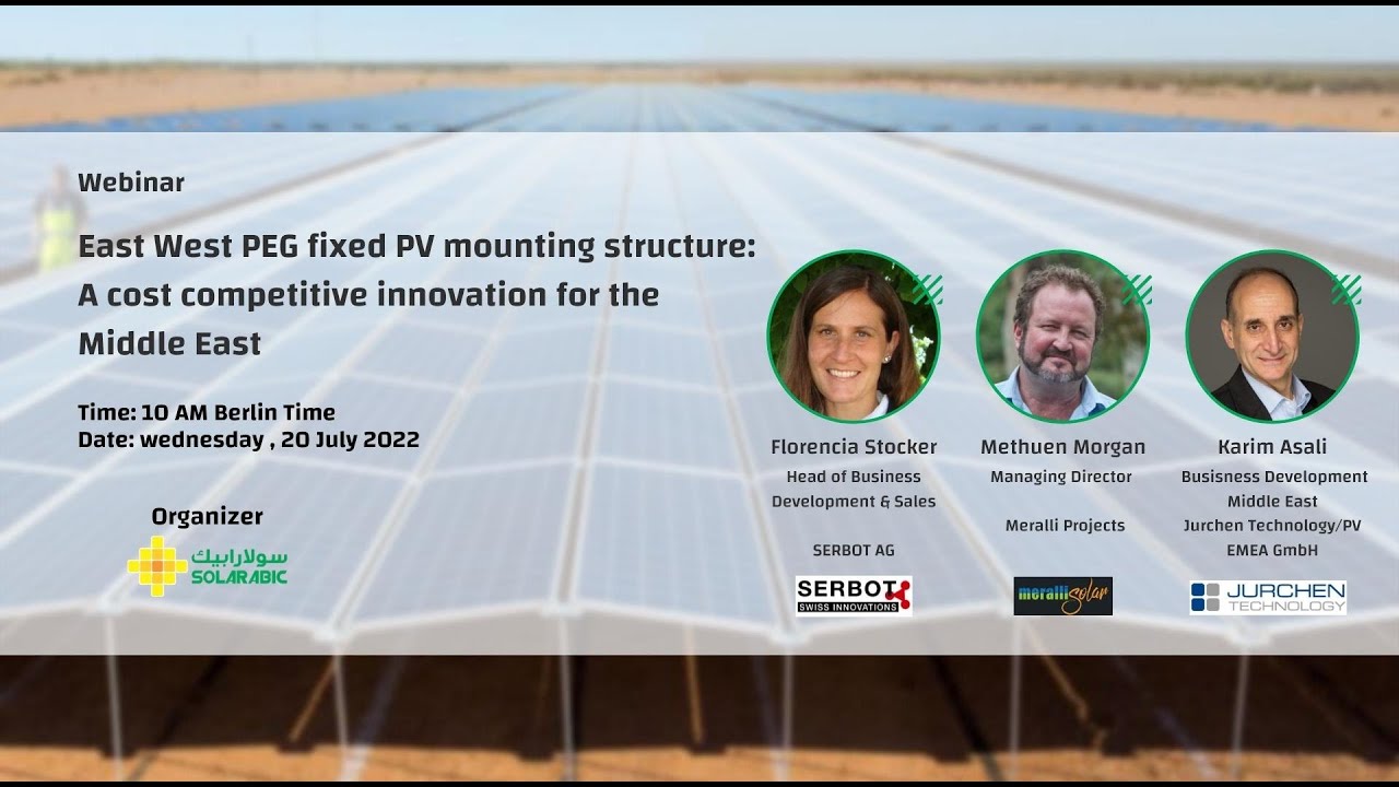 East West PEG fixed PV mounting structure: A cost competitive innovation for the Middle East