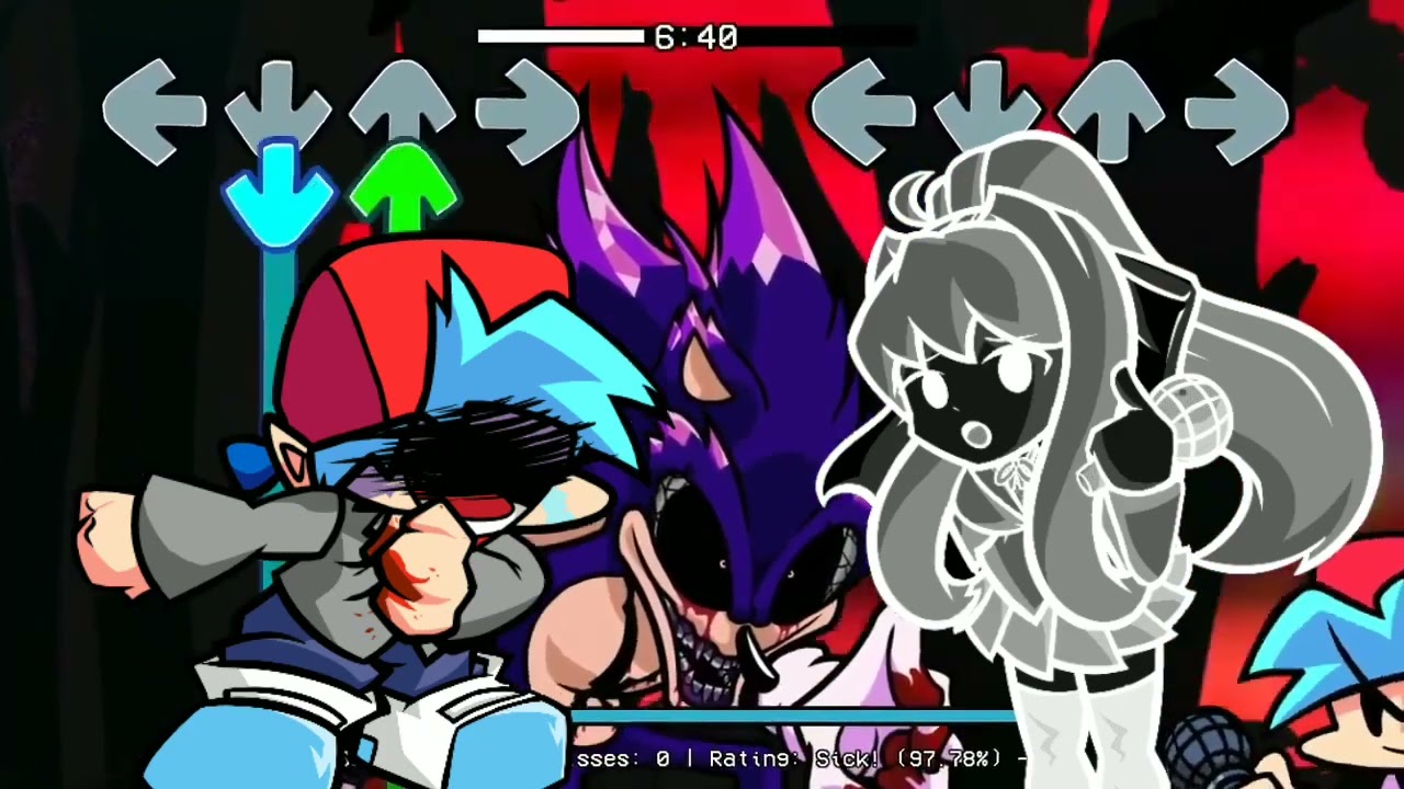 FNF Four Way Fracture But Is Doki Doki Bad Ending - Friday Night Funkin (Re-Upload)