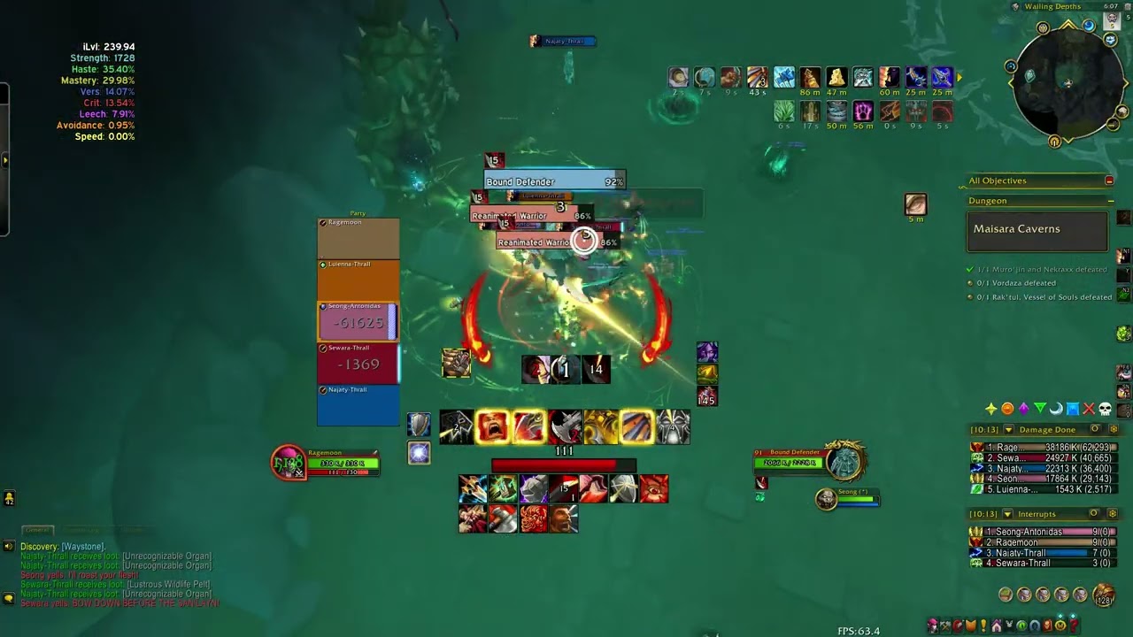 WOW MIDNIGHT SEASON 1 - FURY WARRIOR - Maisara Caverns - MYTHIC 0 -WEEK 2 - PugLife