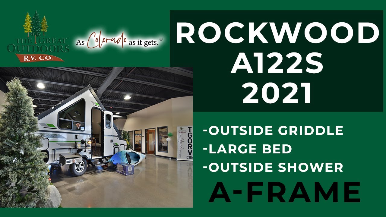 NEW A-Frame A122S by Rockwood: Outside shower, outside griddle, sleeps 3, lightweight travel trailer