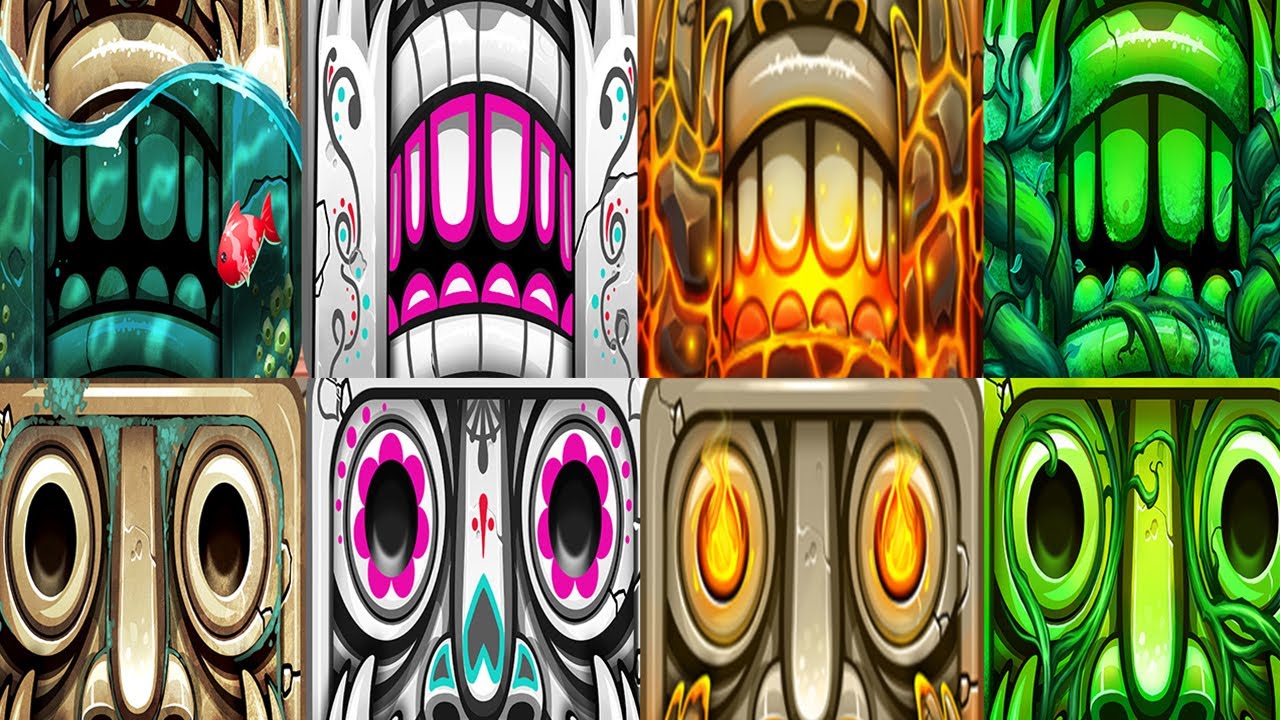Temple Run 2 EARTH DAY VS LOST JUNGLE VS FROZEN SHADOWS VS BLAZING SANDS