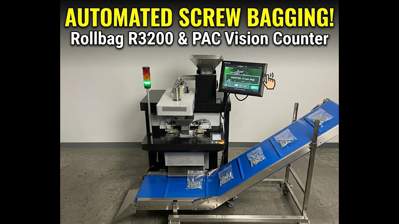 Rollbag R3200 Automatic Bagger with Vision Counter  - shown bagging screws