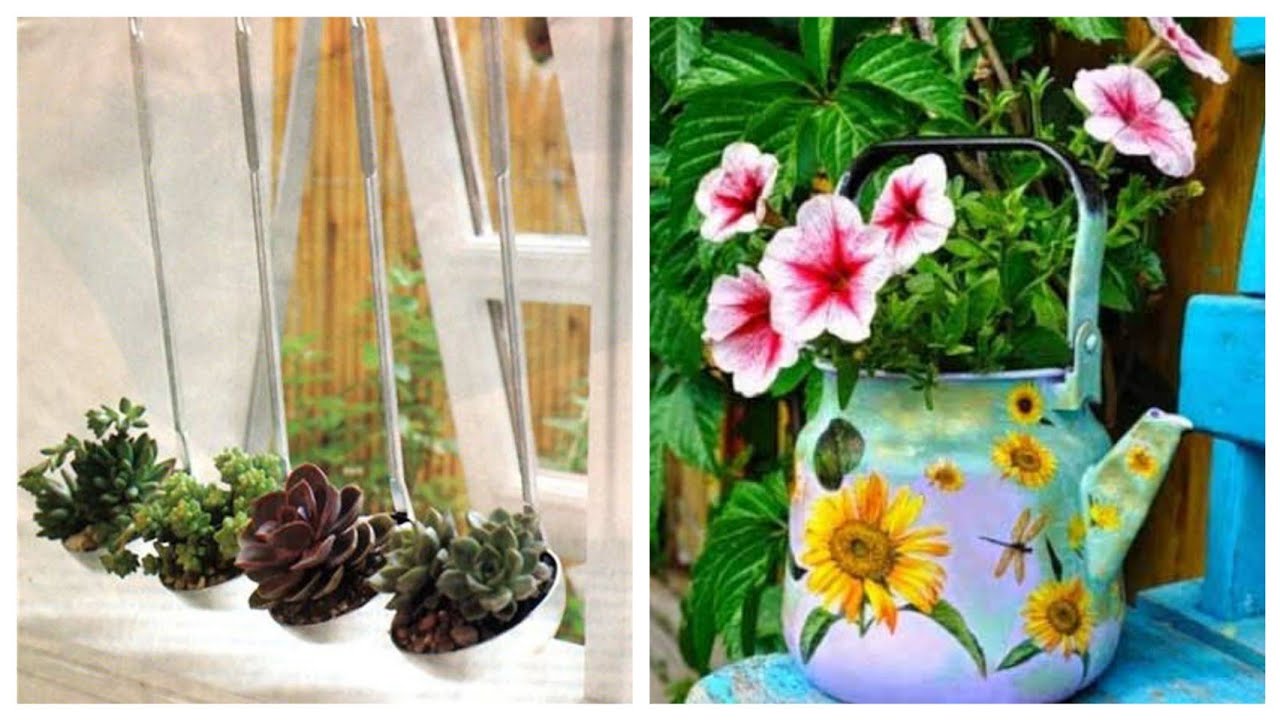 Panela velha e outros utensílios de cozinha - Decoração Reciclada