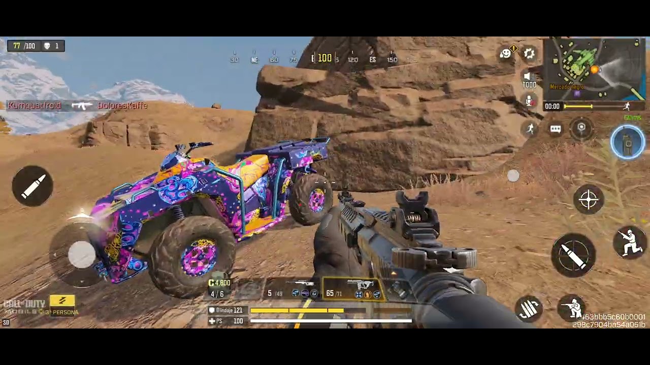 Jugando una partida de call of duty en el teléfono