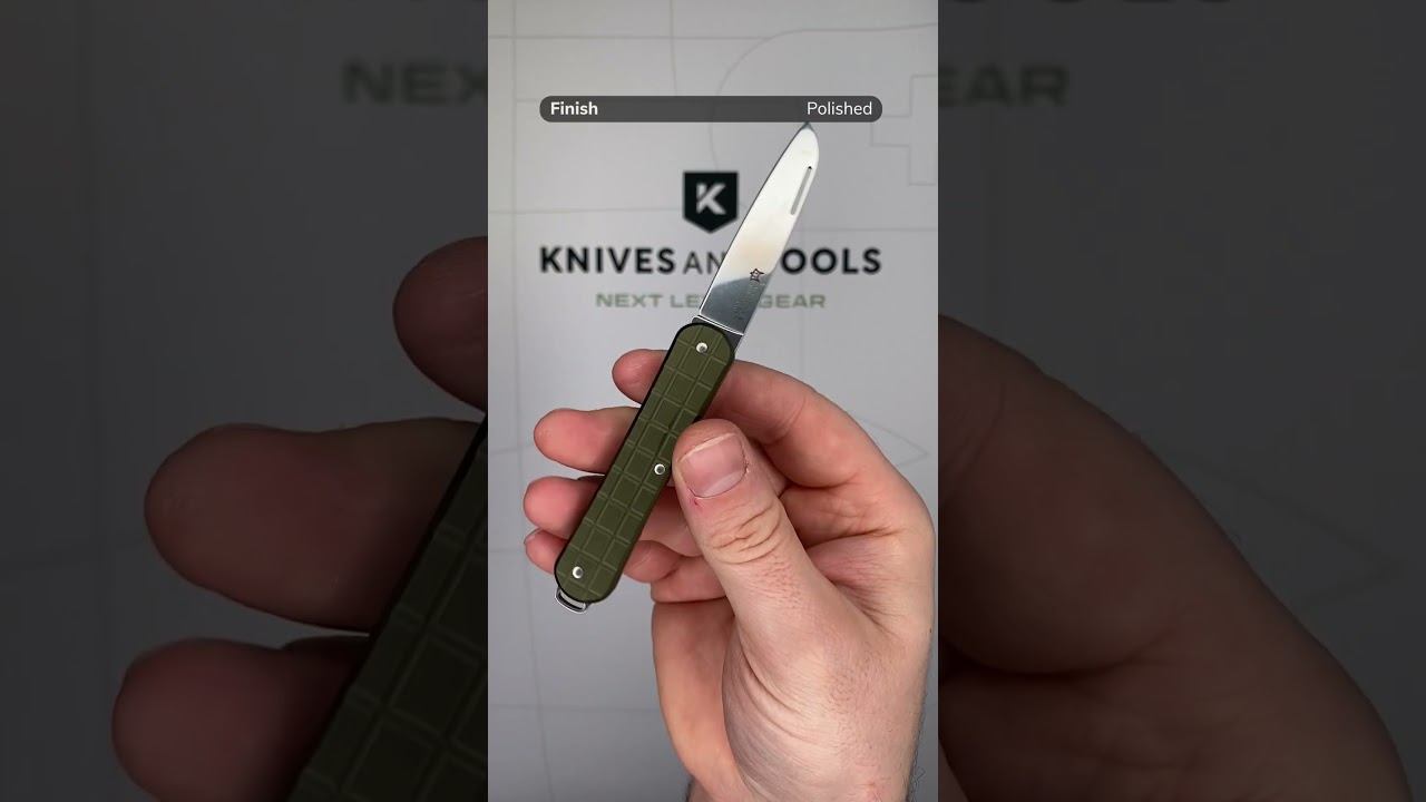 Fox Vulpis FX VPGP130 MG Polished N690Co, Grenade Pattern Military Green Aluminium, pocket knife