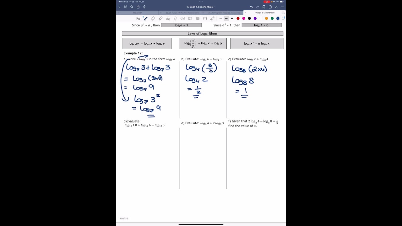 H - Logs and Exponentials - Example 12