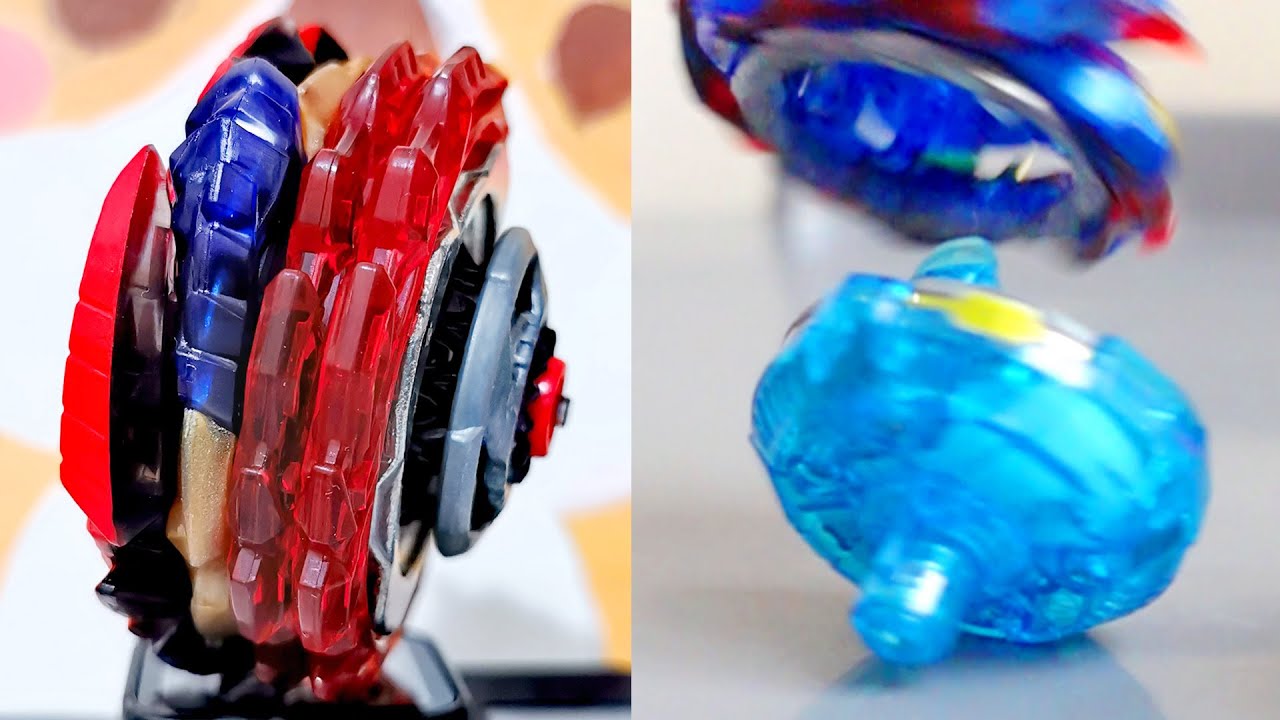 DOUBLE S GEAR!! Devil Belial Bursting Savior Valkyrie in Slow Motion! Beyblade Burst DB Slow Motion!