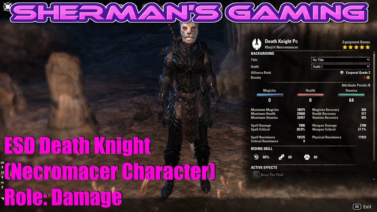 ESO Death Knight (Necromacer Character) Role: Damage
