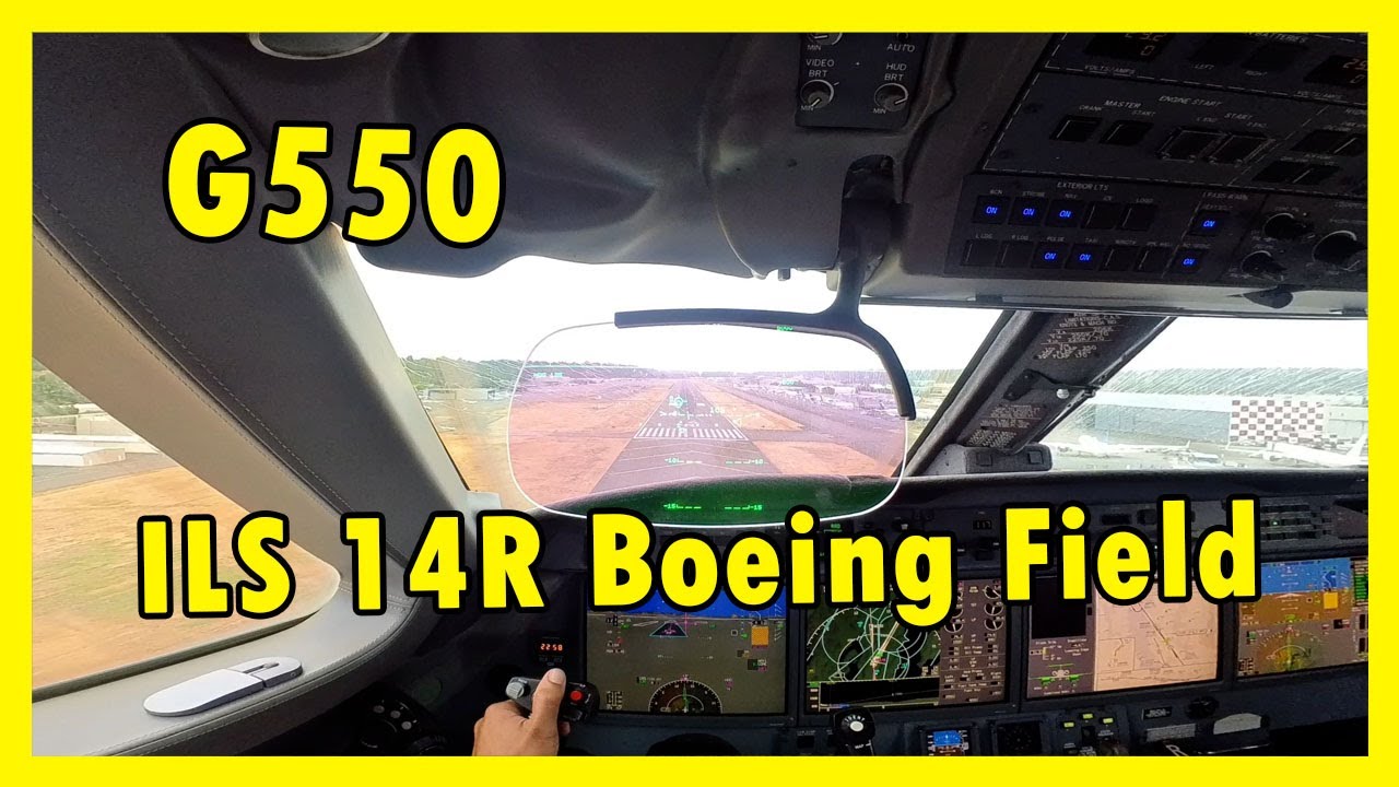 ILS 14R Approach BFI | Gulfstream 550