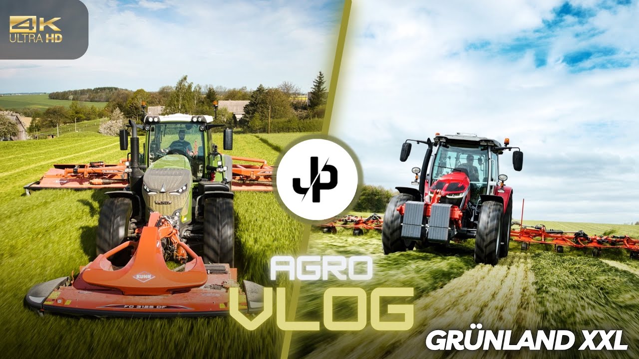 NEU! Kuhn 3-Punkt Wender mit 13m Arbeitsbreite! & 13.40m Mähkombi! || JP Agrar Agrovlog #24