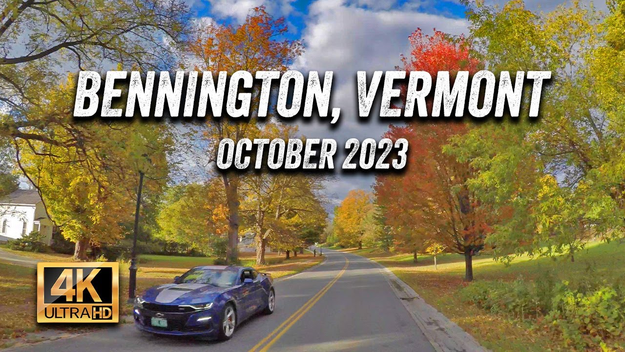 Scenic Drive Around North Bennington, Bennington, Old Bennington, Vermont in Oct 2023 - Fall Foliage