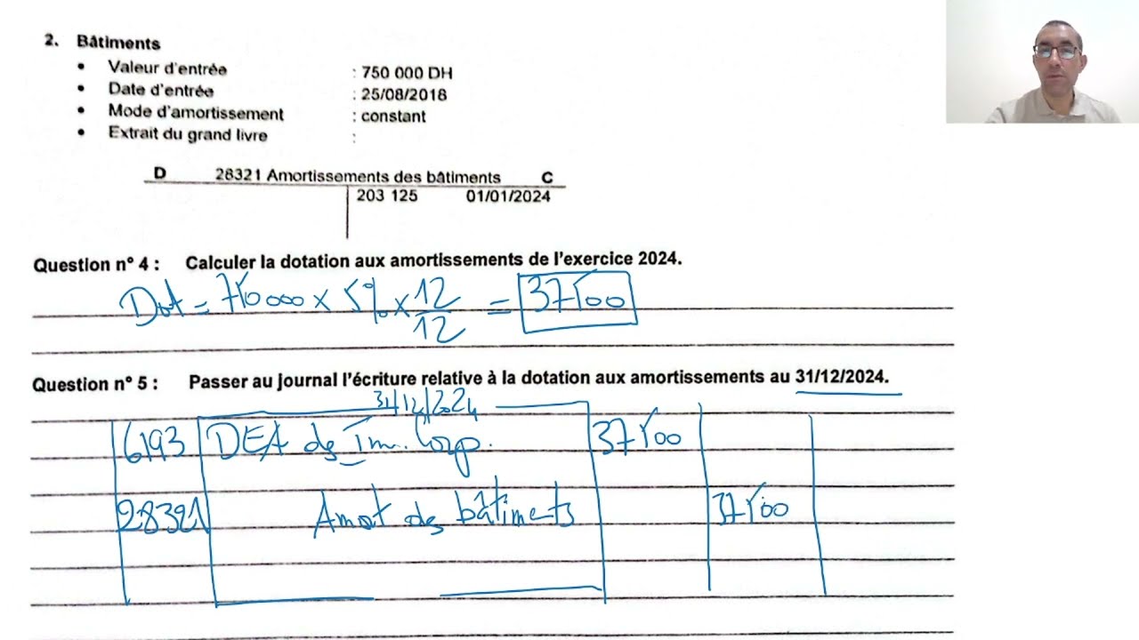 Examen National 2025 de comptabilité session normale partie 1 (les amortissements)