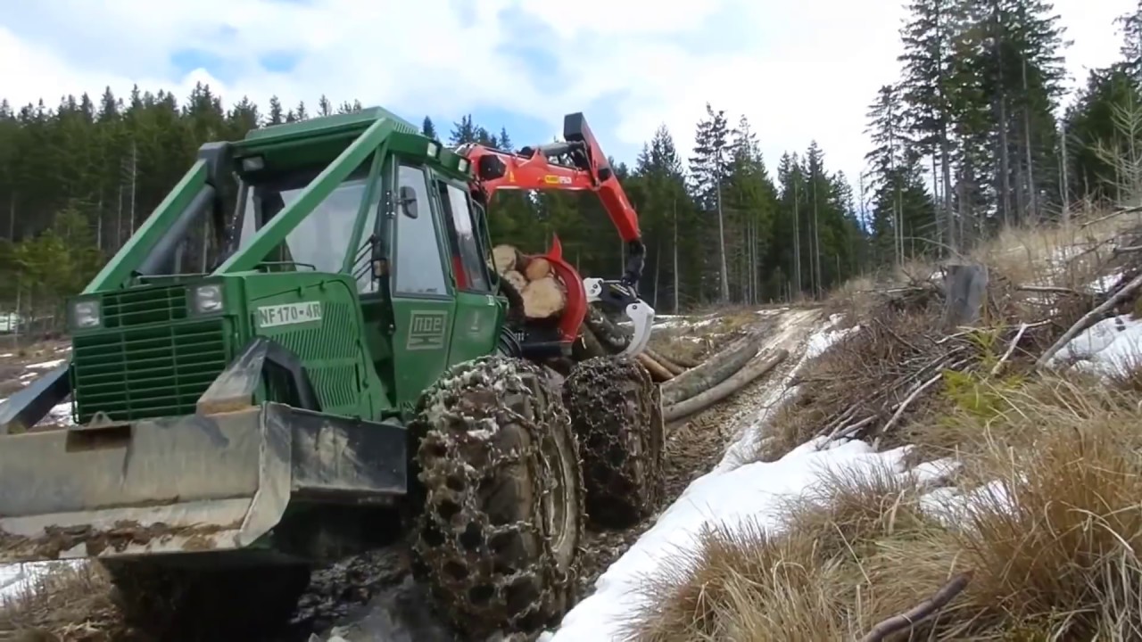 Colectarea lemnului in Romania cu skidder-ul Noe NF170-4R