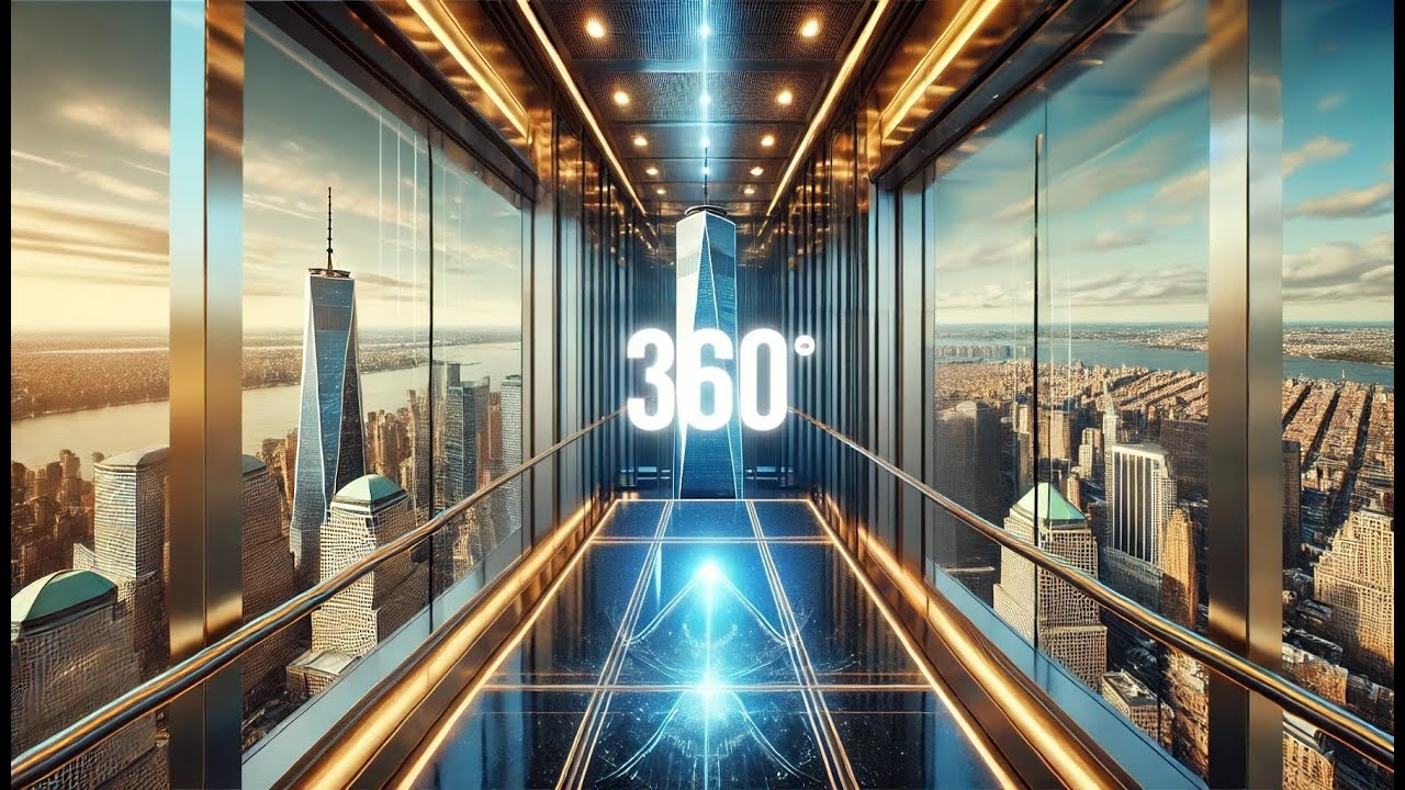 360&deg; One World Trade Center Elevator Experience (Real Time)
