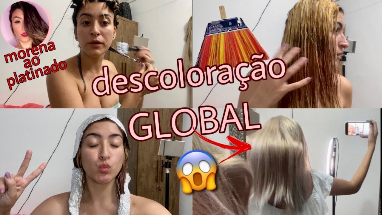 DESCOLORI MEU CABELO TODO SOZINHA EM CASA! › morena ao platinado ‹