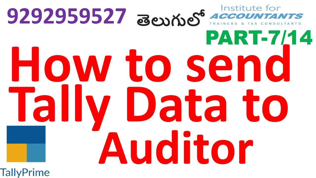 How to send Tally data to auditor-తెలుగులో
