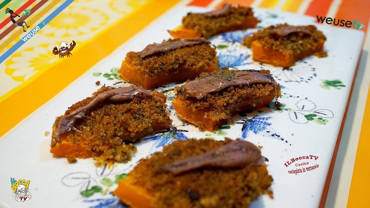 415 - Zucca gratinata al forno...ecco pronto un gran contorno (antipasto gustoso facile e originale)