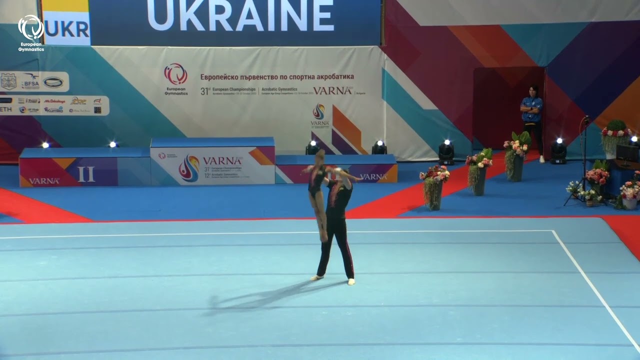 Ivan Labunets & Yevfrosyniia Kryvytska (UKR) - 2023 ACRO European silver medallists, Junior Dynamic