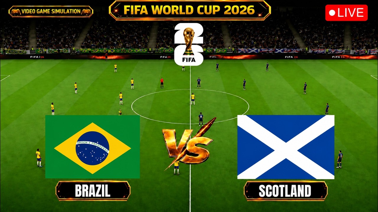 🔴 Live : Brazil vs Scotland | FIFA World Cup 2026 | eFootball Simulation | 25 June, 2026