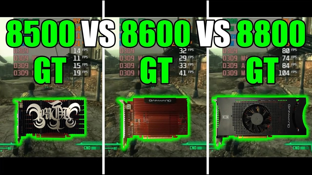 GeForce 8500 GT vs GeForce 8600 GT vs GeForce 8800 GT Test In 7 Games (No FPS Drop - Capture Card)