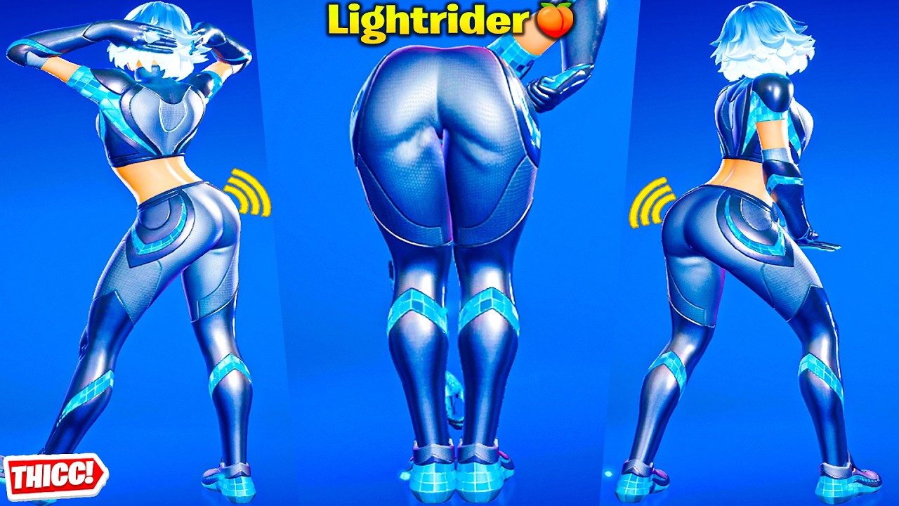 Fortnite Lightrider Skin Showcase Thicc 🍑😍 Top Tiktok Dances & Emotes 😘 Hot New Battle Pass Girl 😜4K