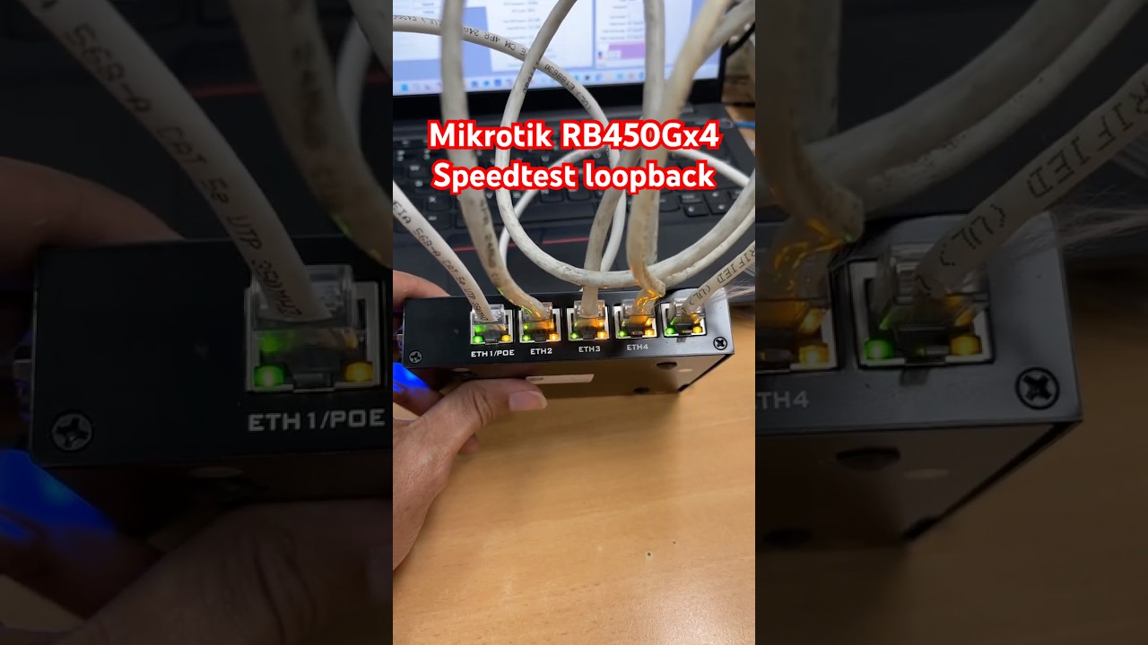 Mikrotik RB450Gx4 Speedtest Loopback #videoshort  #shortvideo #rb450gx4