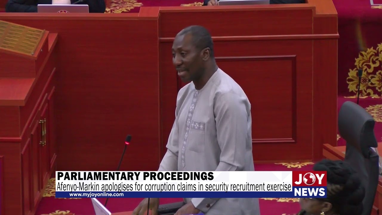 Afenyo-Markin retracts and apologises for corruption claims in security recruitment exercise.