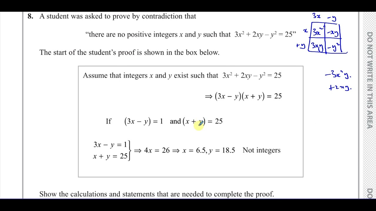 WMA14/01, IAL, (Edexcel), P4, October 2022, Q8, Proof by Contradiction