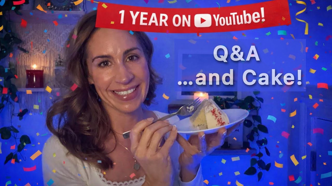 ASMR | 1 Year on YouTube 🎉 Cutting Our Anniversary Cake + A Long, Cozy Q&A 🍰🎙️