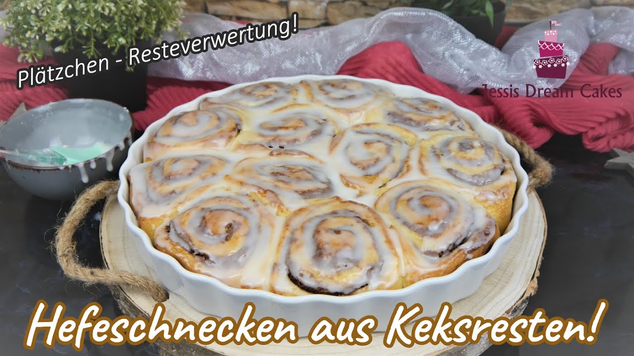 Fluffige Hefeschnecken aus Keksresten / Leckere Plätzchen-Verwertung!