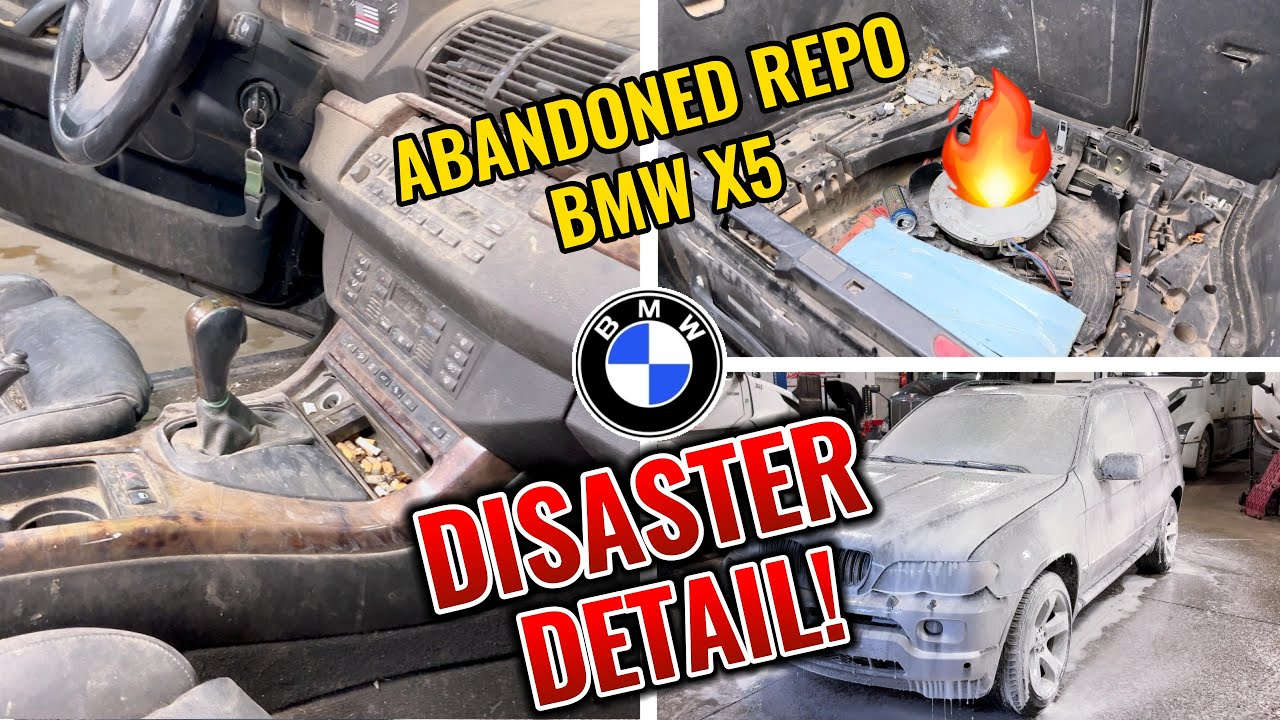 Deep cleaning extremely dirty abandoned BMW X5 | Satisfying DISASTER Car Detailing Restoration