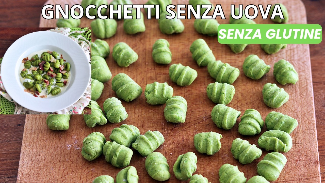 Gnocchetti Verdi con solo 3 ingredienti. Senza Glutine, Senza Uova