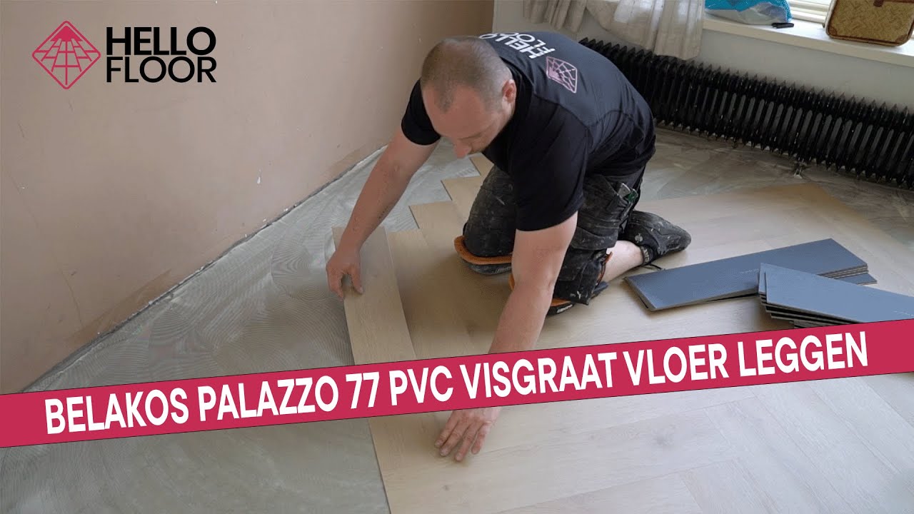 Hoe start je met leggen van een PVC visgraat vloer | Belakos Palazzo 77 visgraat pvc | Hello Floor