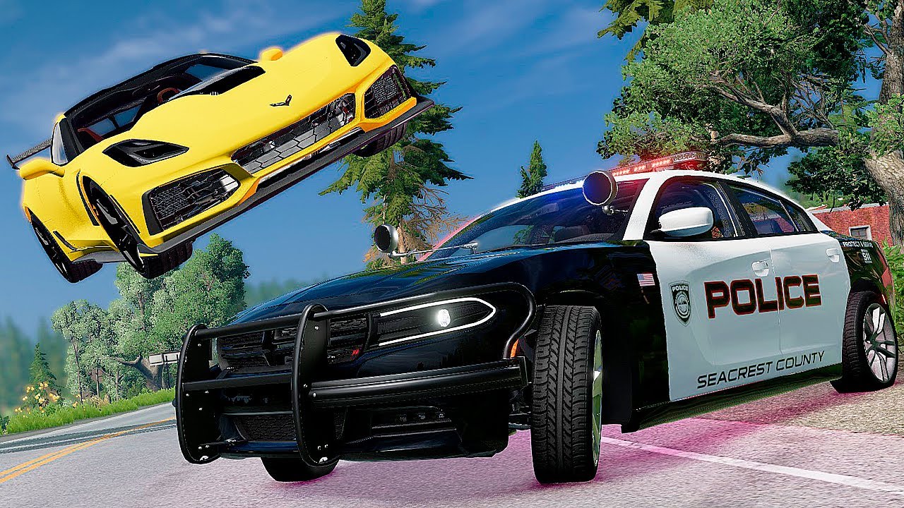 Police Chase and Epic Car Crashes | BeamNG.Drive #51